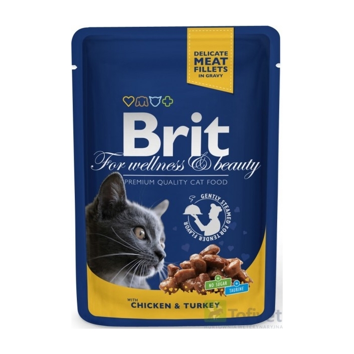 Karma mokra dla kota Brit Care Cat Prem. Chicken & Turkey saszetka 100g