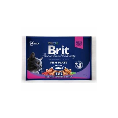 Karma mokra dla kota Brit Care Cat Prem. Fish Plate saszetka 4x100g