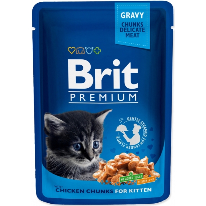 Karma mokra dla kota Brit Care Cat Prem.Kitten Chicken Chunks saszetka 100g