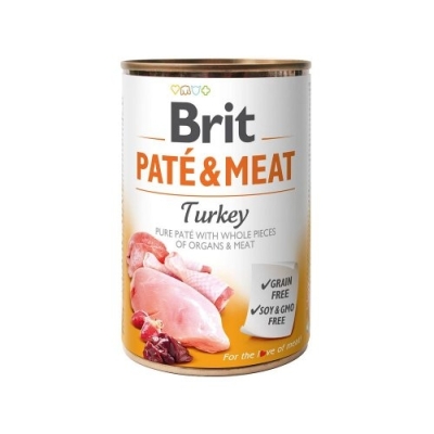 Karma mokra dla psa Brit  Pate&Meat Turkey , Indyk 400g, 800g puszka