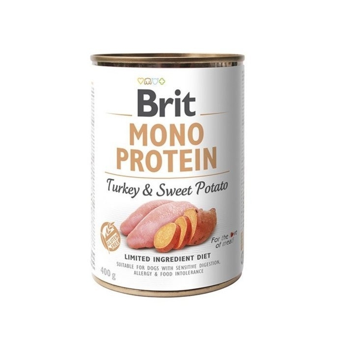 Karma mokra dla psa Brit Mono Protein Turkey&Sweet Potato Indyk&ziemniak 400g puszka