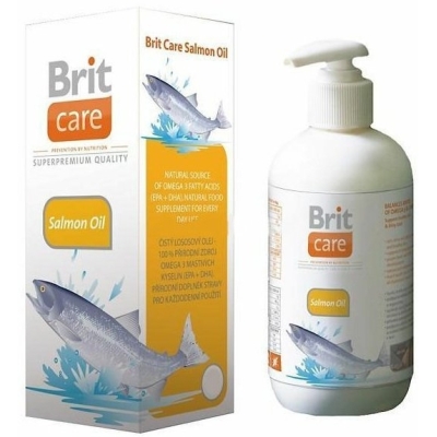 Brit  Care Olej z łososia- preparat wspomagający skórę i sierść. 100% olej z łososia 250ml, 500ml, 1000ml