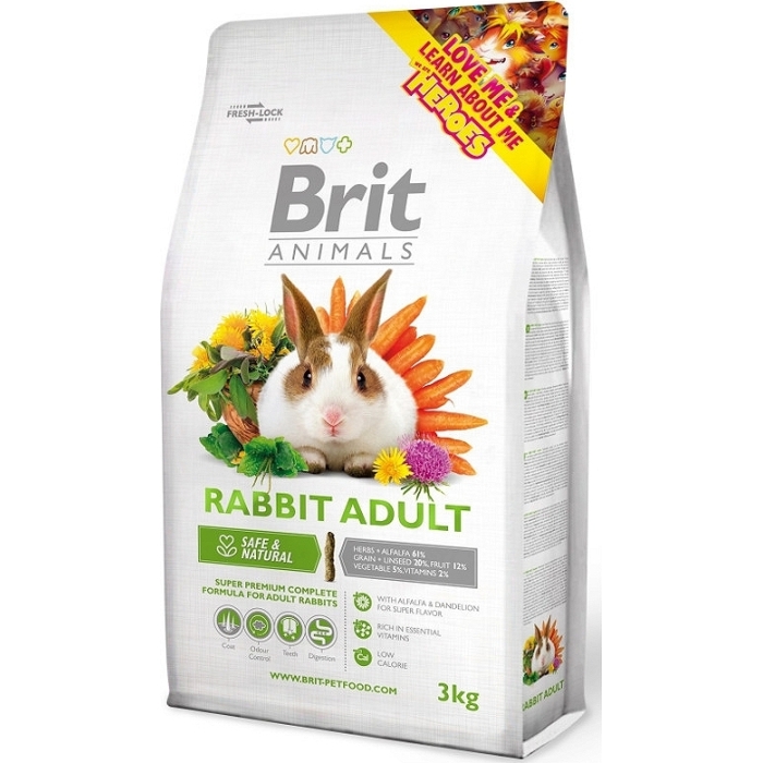 Karma sucha dla Królika Brit Animals Rabbit Adult Complete 300g, 1,5kg, 3kg