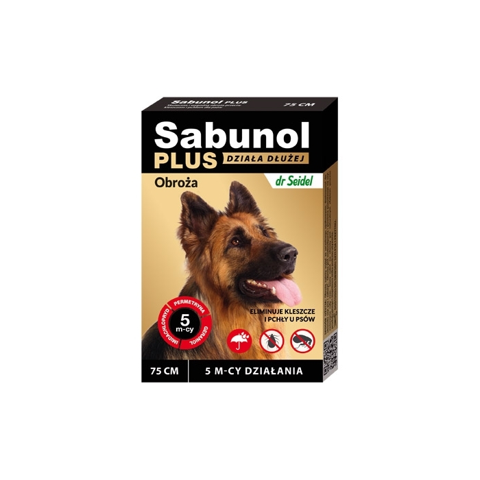 DermaPharm Sabunol Plus - Obroża przeciw pchłom i kleszczom dla psa 75cm