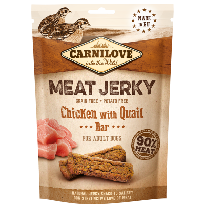 Przysmak dla psów Carnilove Jerky Snack  Chicken with Quail Bar