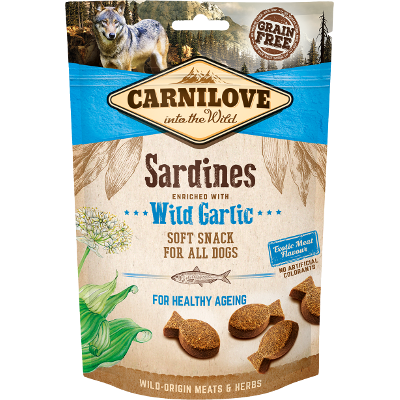 Przysmak dla psów Carnilove Semi-Moist Sardines enriched with Wild garlic