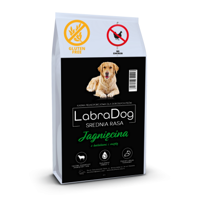 Karma sucha dla psa dorosłego LabraDog Superfood GFF  jagnięcina z batatami i miętą rasa średnia 6kg