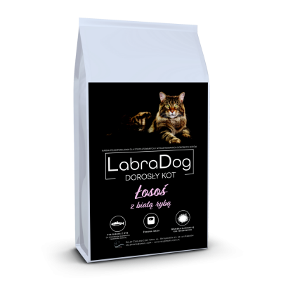 Karma sucha dla kota dorosłego po sterylizacji LabraDog for Cat Connoisseur Łosoś z białą rybą 1,5kg