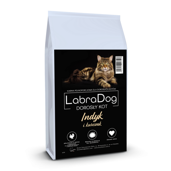 Karma sucha dla kota dorosłego LabraDog for Cat Connoisseur indyk z kurczakiem 1,5kg