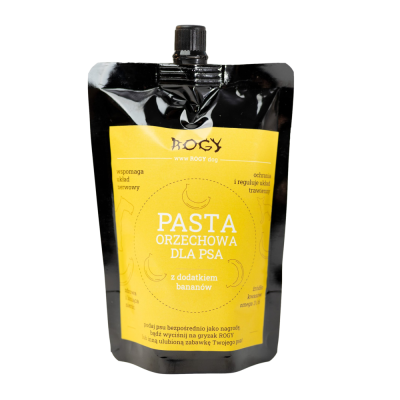 Rogy Naturalna pasta orzechowa z dodatkiem bananów 300g