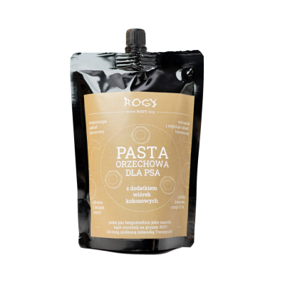 Rogy Naturalna pasta orzechowa z dodatkiem wiórek kokosowych 300g