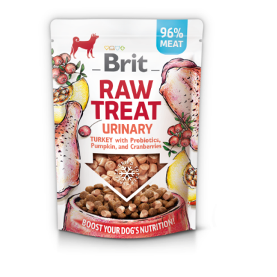 Przysmak dla psów BRIT CARE Dog Raw Treat Urinary Turkey with Probiotics, Pumpkin and Cranberries 40g