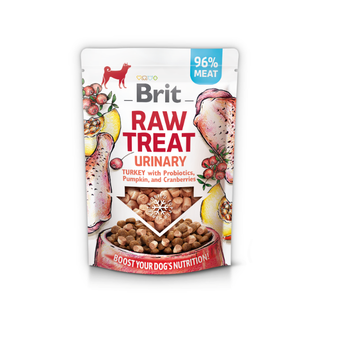 Przysmak dla psów BRIT CARE Dog Raw Treat Urinary Turkey with Probiotics, Pumpkin and Cranberries 40g