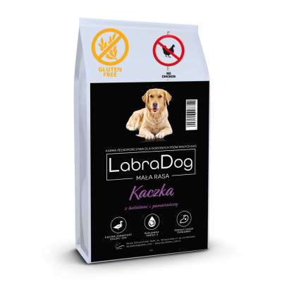Karma sucha dla psa dorosłego LabraDog Superfood DGF Kaczka z batatami i pomarańczą mała rasa próbka 100g