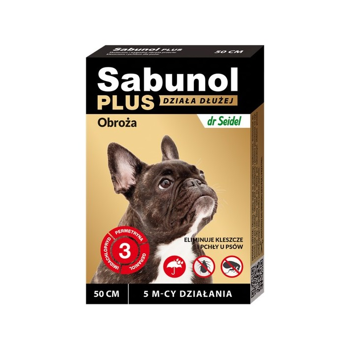 Sabunol Plus - Obroża przeciw pchłom i kleszczom dla psa 50cm
